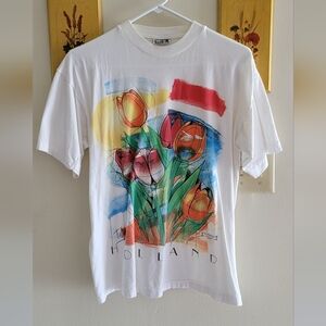 Colorful  Holland Tulip Graphic T-Shirt
